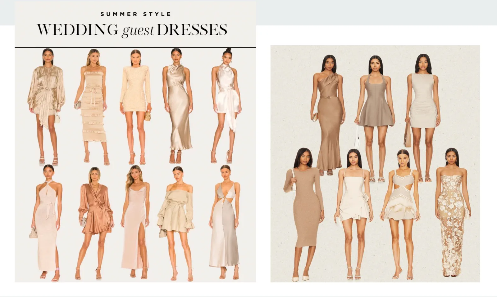 Women's wedding guest dress inspiration