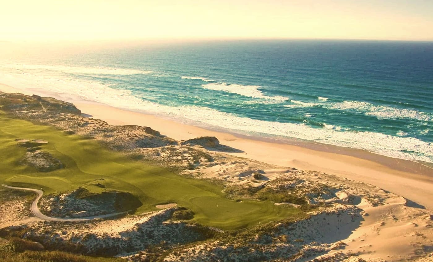 Aerial view of beach and coastline